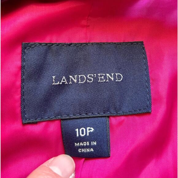 Lands' End Petite Pink Wool Lined Jacket Blazer Collared Solid Womens 10P - Picture 6 of 7